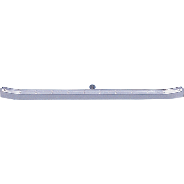 Heavy-duty 36" classic swimming pool deck and floor squeegee has curved ends and a reversible neoprene rubber blade and cadmium plated parts and is ideal for water removal.