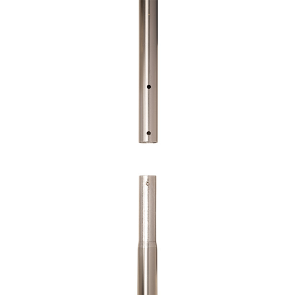 8' stainless steel handle is 1 1/4" diameter stainless steel with special tapered ends.