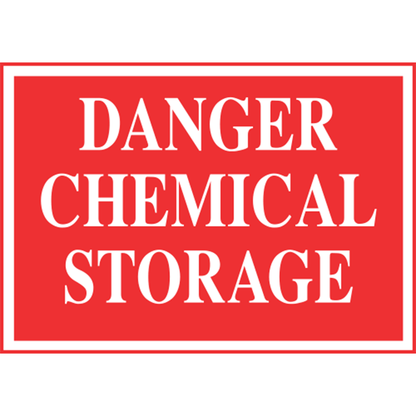 Danger Chemical Storage sing is made of thick, durable polyethylene plastic with 3/16" eyelets in each corner for easy installation.