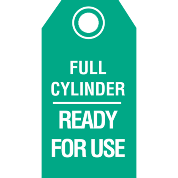 Polyethylene plastic Full Cylinder Do Not Use cylinder tag has a write-on - erasable surface, allowing for dating signatures and handwritten instructions.