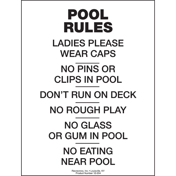 Motel Pool Rules swimming pool sign has been designed for motels and meets the requirement of most state and municipal codes. Made of weatherproof plastic.