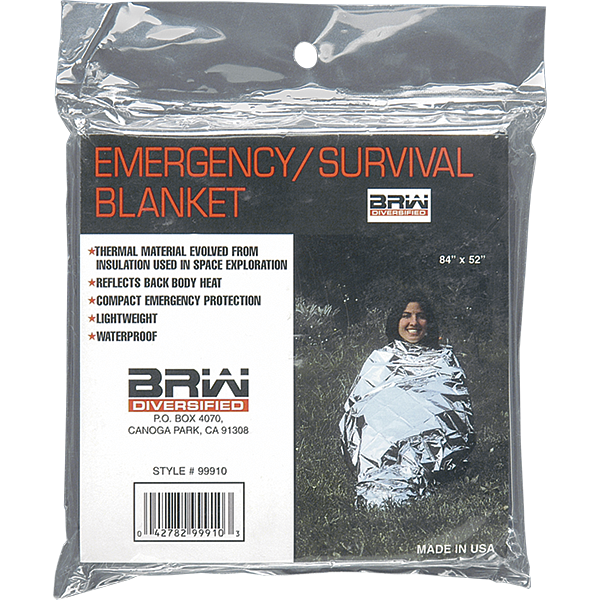 Evolved from insulation used in space exploration, this emergency survival blanket is made of thermal material that reflects and retains 90% of body heat.
