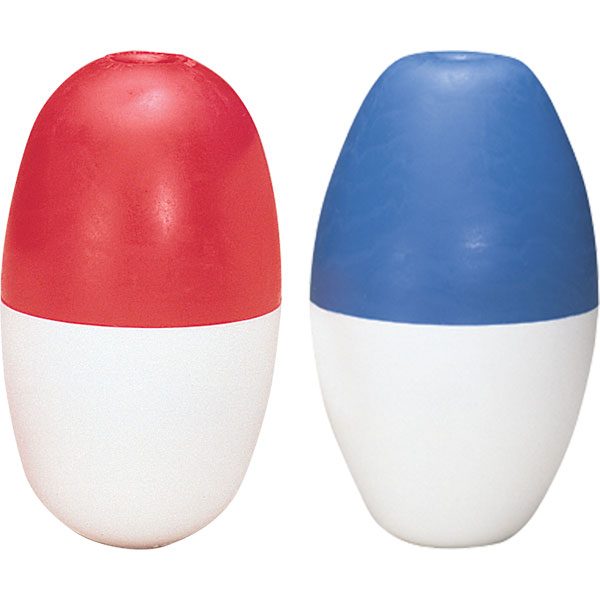 3" x 5" polyethylene swimming pool rope floats are ideal for safety lines and recreational lane lines.