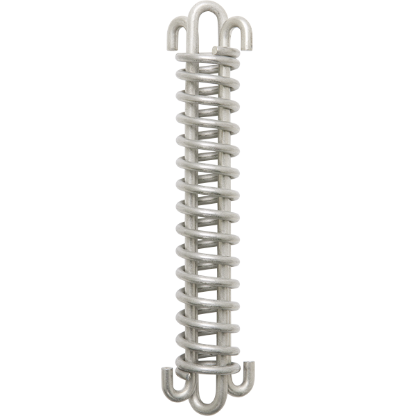 6″ stainless steel tension spring keeps swimming pool roping tight.