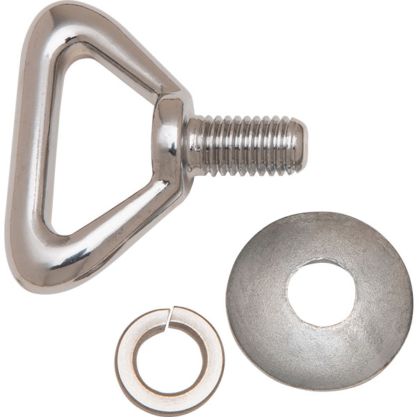 3" CPB replacement eyebolt has a thread length of 3/4", outside diameter of 2" and inside diameter of 1 1/16".