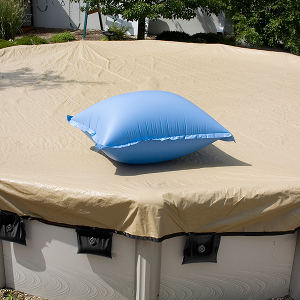 Winter pool cover air pillows are available in 4.5' x 4.5', 4.5' x 8'and 4.5' x 16' sizes.