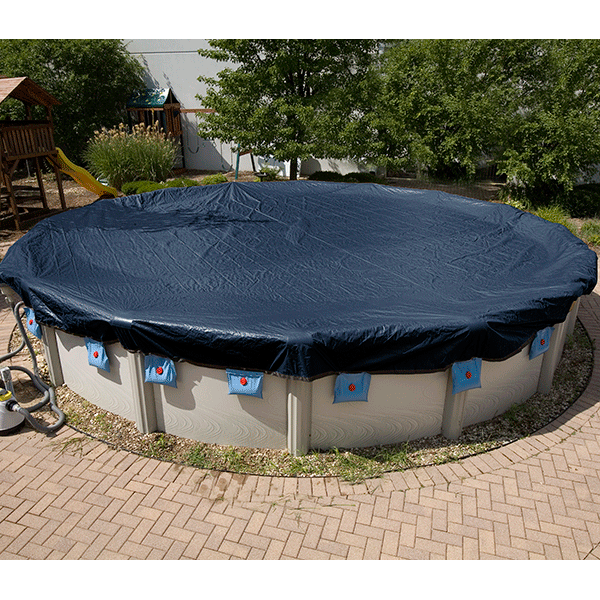 16 ft x 32 ft Oval 8 Year Above Ground Swimming Pool Winter Cover with Clips