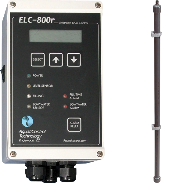 Surge Tank ELC-800r Water Level Controller features both normal and low level sensing options, used with pools that have a perimeter overflow gutter system in conjunction with the surge tank.