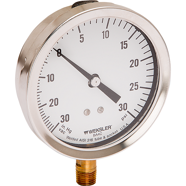 2 1/2" and 3 1/2" heavy-duty dry swimming pool gauges.