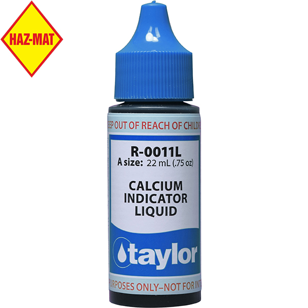 Taylor replacement swimming pool test reagent R-0011L Calcium Indicator Liquid - .75 oz. This product has a Haz-Mat classification.