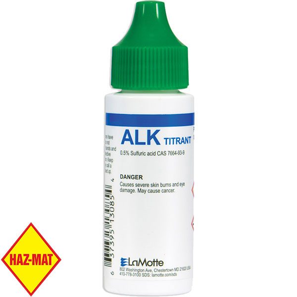 P-6111 LaMotte Swimming Pool Reagent Alkaline Tritrant - 30 ml. This product has a Haz-Mat classification.