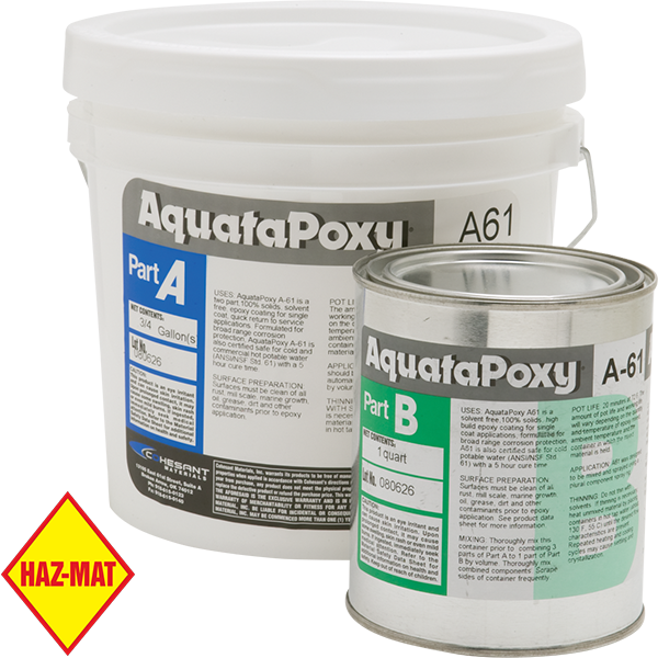 AquataPoxy A-61 High Build Epoxy Coating - 1 Gallon Kit. This product has a Haz-Mat classification.