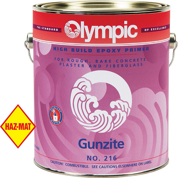 Olympic Gunzite High Build Swimming Pool Primer - 1 gallon. This product has a Haz-Mat classification.