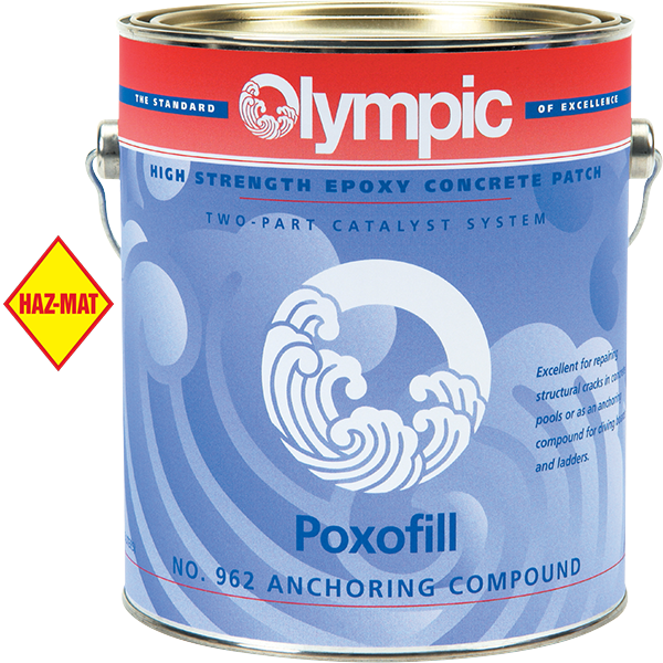 Poxofill Permanent Concrete Patching-Anchoring Compound. This product has a Haz-Mat classification.