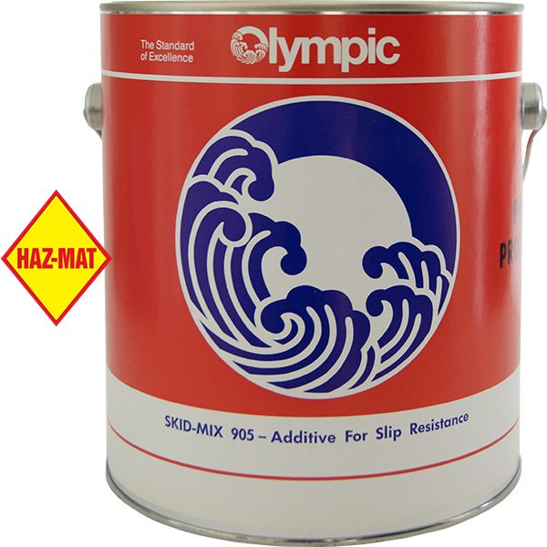 Olympic Skid-Mix non-skid additive for swimming pool epoxy paints. This product has a Haz-Mat classification.
