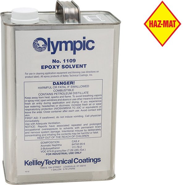 Olympic Epoxy Base Swimming Pool Paint Solvent. This product has a Haz-Mat classification.