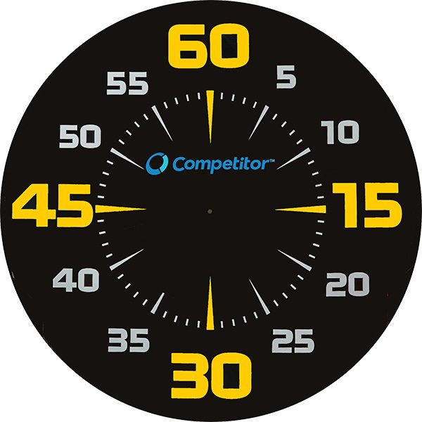 Replacement black dial face for 15" Competitor pace clock.