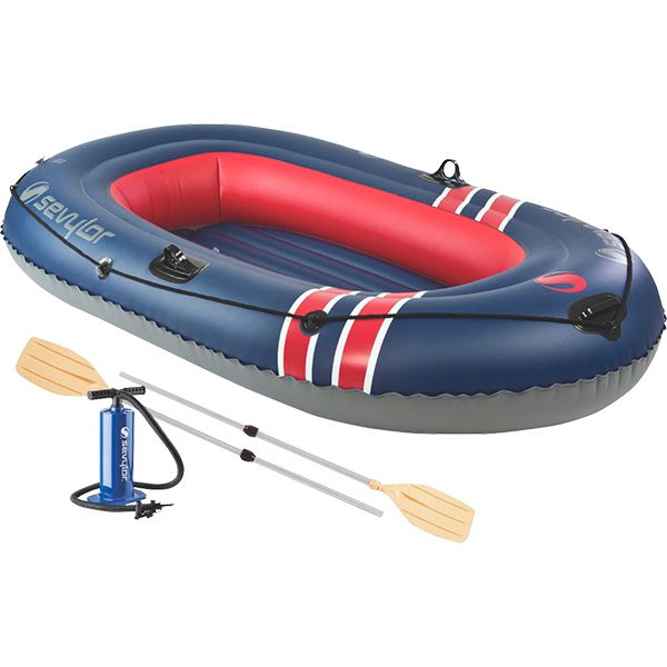 Heavy-Duty 18 Gauge PVC Caravelle 300 3-Person Inflatable Boat with Oars and Hand Pump