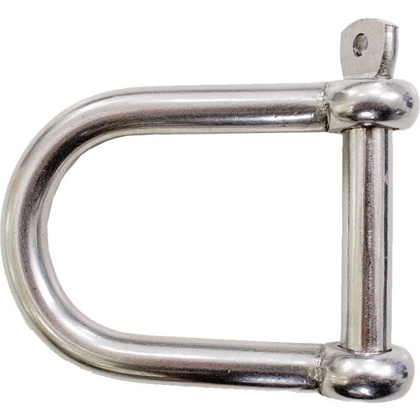 Shackle for securing Wibit commercial swimming pool inflatables.