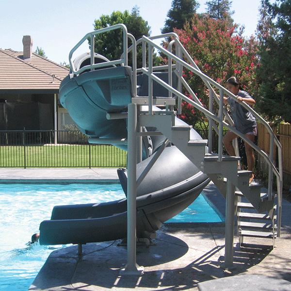 Vortex Full Tube Swimming Pool Waterslide With Staircase