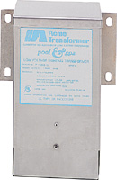 Low voltage pool light fixtures require line voltage to be stepped down, normally accomplished through voltage transformers located in a pool equipment area.