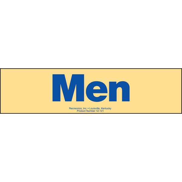 "Men" sign is made of thick, durable polyethylene plastic with 3/16" eyelets in each corner for easy installation.