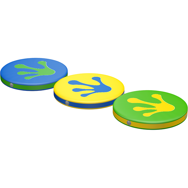 3-D rendering of Wibit Wiggle Discs – 3 Discs FlatTop modular inflatable play product.