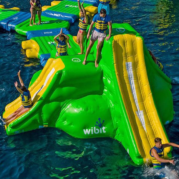Wibit Rock modular swimming pool play inflatable for public and commercial swimming pools.