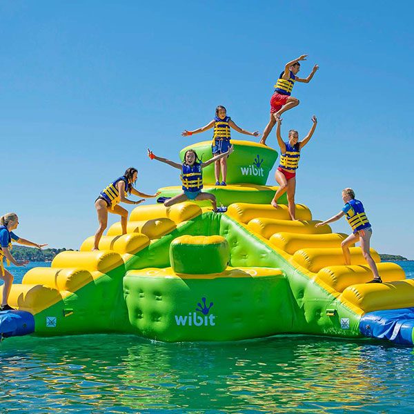 Wibit Springboard modular swimming pool play inflatable for public and commercial swimming pools.