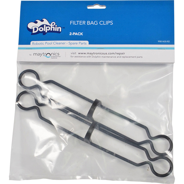 Replacement filter bag clips for Maytronics Dolphin C5 and C6-Plus robotic commercial pool cleaners.