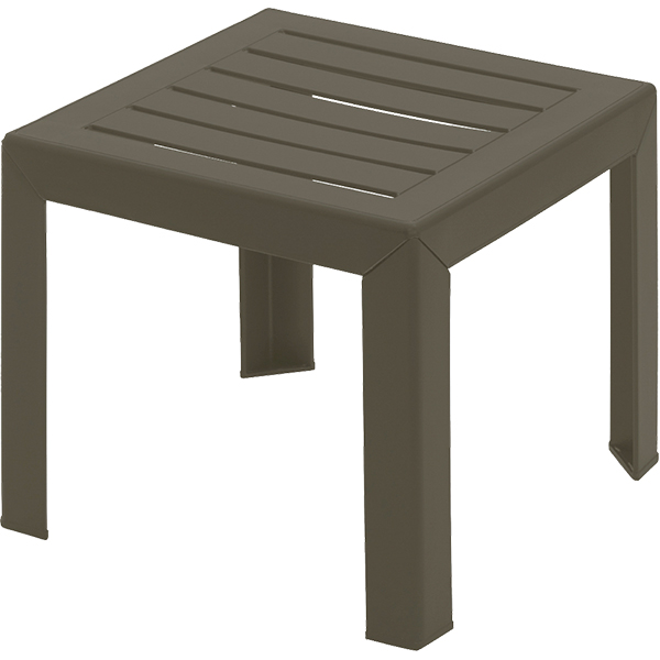 16" x 16" Bahia 100% UV stabilized prime resin stacking poolside table with wood look finish.
