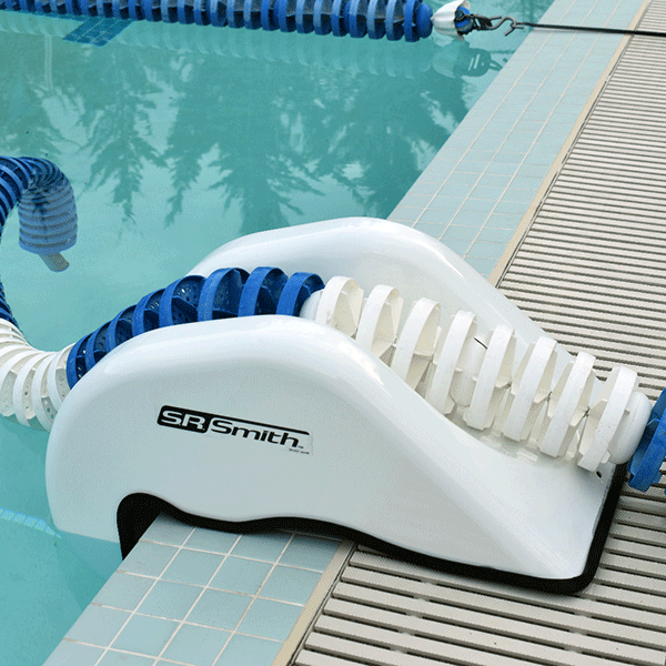 S. R. Smith's Lane Line Guard; prolongs the life of swimming pool lane lines by providing a smooth fiberglass channel for the lanes to glide through.