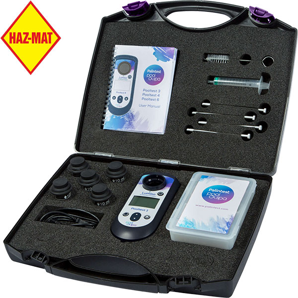 Palintest Lumiso Pooltest 3 photometer's expert colorimetric analysis delivers quick, reliable assessments of water quality. This product has a Haz-Mat classification.