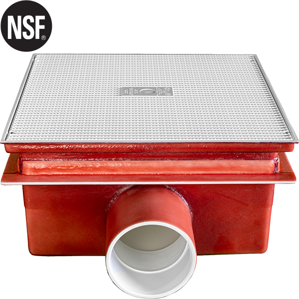 DalMax 24" x 24" x 12" deep pool main drain sump/grate with 6" outlet is APSP and NSF certified.