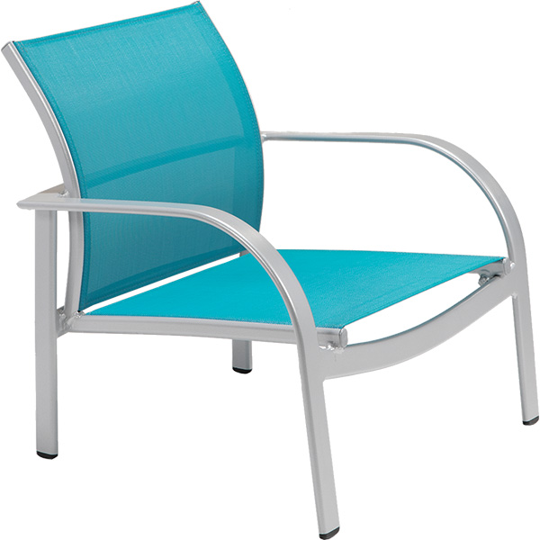 Scandia Sling Spa chair can be finished in any of Texacraft's many powder coat finishes and sling fabrics to create the perfect look for your poolside oasis.