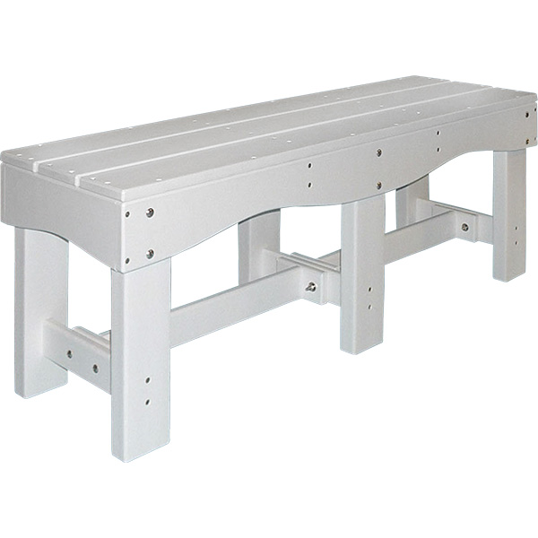 Tailwind Recycled Plastic 47.5"x14" Backless Bench features contoured seating and is easy to clean. It ships partially assembled