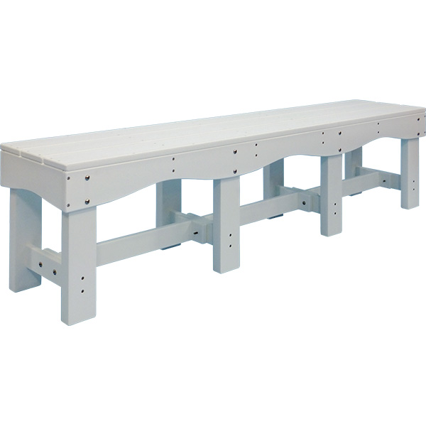 Tailwind Recycled Plastic 71.5"x14" Backless Bench features contoured seating and is easy to clean. It ships partially assembled